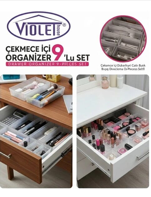 VİOLET STİLL 9'LU ÇEKMECE İÇİ ORGANİZER SETİ