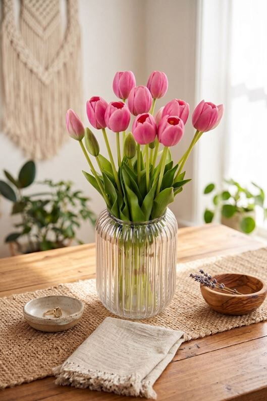 PRETTY HOME YAPAY ÇİÇEK TOMBUL LALE 5'Lİ DESTE