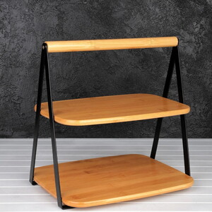 KRD HOME BAMBU METAL 2 KATLI STAND SUNUMLUK