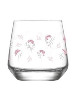 LAV LOVELY PEMBE ÇİÇEKLİ 3'LÜ MEŞRUBAT BARDAĞI 345cc