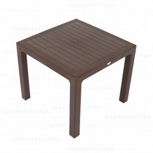 SAĞLAM MANDELLA ELİT CAMSIZ KAHVE RATTAN MASA 90x90cm