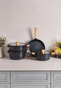 PEROTTİ DANİSH COOK SİYAH İNDÜKSİYON TABANLI 7 PARÇA TENCERE SETİ