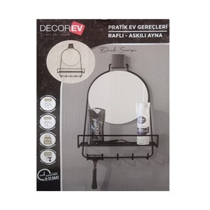DECOREV SİYAH RAFLI ASKILI AYNA