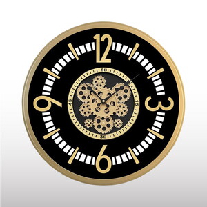 GALAXY ÇARKLI GOLD ÇERÇEVELİ DUVAR SAATİ