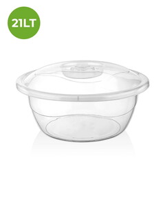 SEV PLASTİK ŞEFFAF KAPAKLI HAMURLUK 21LT NO:4