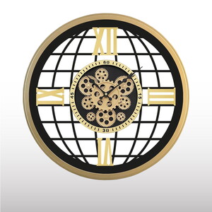  GALAXY SİYAH ÇARKLI GOLD DESENLİ DUVAR SAATİ