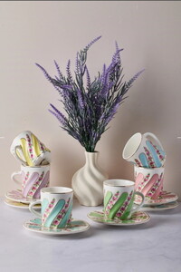 PEROTTİ KUZGUNCUK 6 KİŞİLİK PORSELEN KAHVE FİNCAN TAKIMI