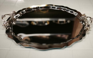 ÖZEL HOME ELİPS GOLD & GÜMÜŞ KULPLU TEPSİ