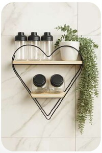 PARMEVA KALPLİ Kİ KATLI DUVAR RAFI