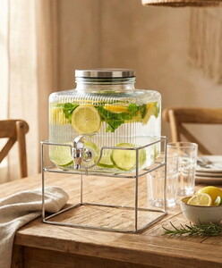 TUTKU KARE ROLYEFLİ CAM SEBİL 2.5 LT