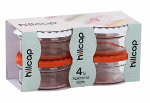 HİLLCAP 4'LÜ CAM KASE SAKLAMA KABI