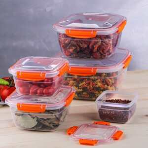  QS QUALİTY QUA COLOR KARE SIZDIRMAZ 5'Lİ  SAKLAMA KABI SETİ (3750ml/2400ml/1500ml/900ml/500ml)