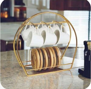 PARMEVA OVAL FİNCAN TAKIMI STANDI KROM