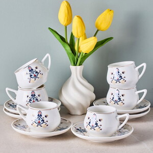 PEROTTİ 6'LI MAVİBAHÇE KAHVE FİNCAN TAKIMI