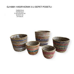  SEVER HASIR RENKLİ KONİK 5'Lİ SEPET