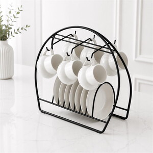 PARMEVA OVAL FİNCAN TAKIMI STANDI SİYAH