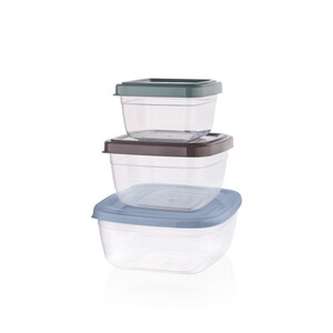  QS QUALİTY QUA COLOR KARE 3'LÜ SAKLAMA KABI SETİ (1500ml/900ml/500ml)