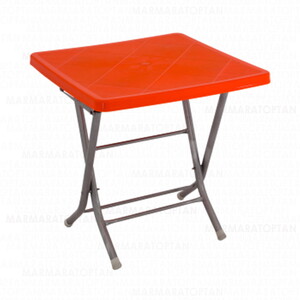  SAĞLAM MANDELLA METAL KATLANIR AYAK TURUNCU MASA 80cmx80cm