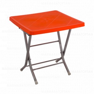 SAĞLAM MANDELLA METAL KATLANIR AYAK TURUNCU MASA 80cmx80cm