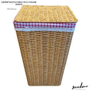  SEVER RATTAN ÖRME PLASTİK ÇAMAŞIR SEPETİ