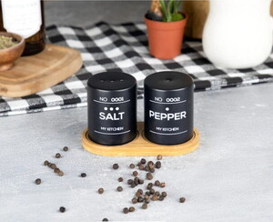 TUTKU BAMBU STANDLI 2'Lİ TUZLUK & BİBERLİK SETİ