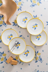 RUBİ PORSELEN LEMON 6'LI SERVİS TABAĞI