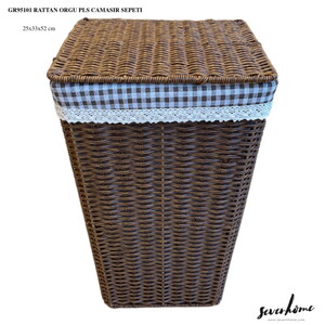 SEVER RATTAN ÖRME PLASTİK ÇAMAŞIR SEPETİ
