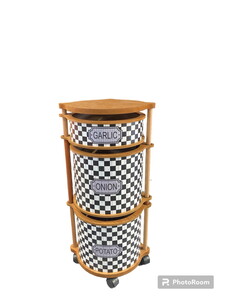 ARBOR EV AHŞAP YUVARLAK 3'LÜ PATATES & SOĞAN & SARIMSAKLIK