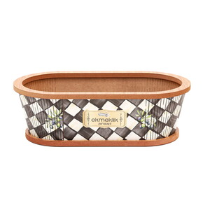 ARBOR EV AHŞAP BASKILI OVAL EKMEK SEPETİ