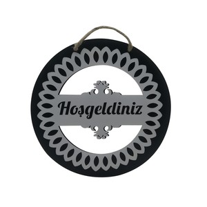 PRETTY HOME PLEKSİ KAPI SÜSÜ(HOŞ GELDİN)GOLD-GÜMÜŞ