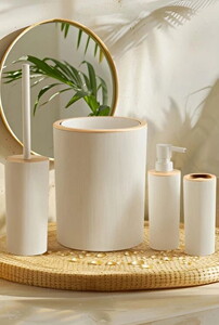 YAKUT ARVALE LİZA BEYAZ 4 PARÇA BANYO SETİ