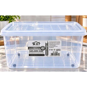 MOİ PLASTİC CLEAR SERİES DİKDÖRTGEN SAKLAMA KABI 40 LT