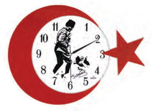 GALAXY ATATÜRK AY-YILDIZ DUVAR SAATİ