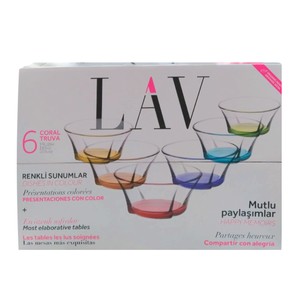  LAV TRUVA RENKLİ 6'LI CAM KASE 310cc