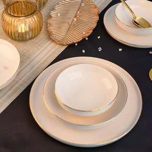 FARİKA ZÜHRE ALTIN FİLE 24 PARÇA 6 KİŞİLİK  YEMEK TAKIMI