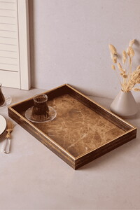 PEROTTİ TURİN BROWN MARBLE TEPSİ 28x40cm