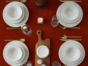 FARİKA BAHAR 24 PARÇA 6 KİŞİLİK  YALIN YEMEK TAKIMI