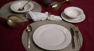 FARİKA BAHAR 24 PARÇA 6 KİŞİLİK  YALIN YEMEK TAKIMI