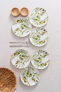 RUBİ PORSELEN OLİVE 6'LI PASTA TABAĞI