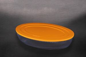  BORART RENKLİ KAPAKLI BÜYÜK OPTİK DESENLİ OVAL TEPSİ