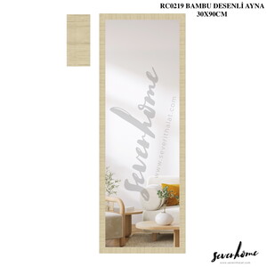  SEVER BAMBU DESENLİ DİKDÖRTGEN AYNA 30x90cmx