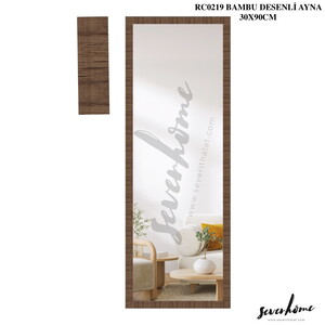  SEVER BAMBU DESENLİ DİKDÖRTGEN AYNA 30x90cmx