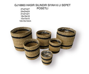  SEVER HASIR 6'LI SİLİNDİR POŞETLİ SİYAH SEPET
