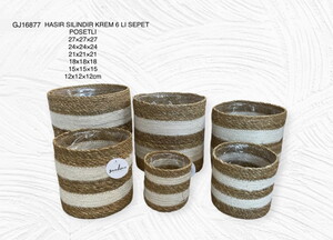 SEVER HASIR 6\'LI SİLİNDİR POŞETLİ KREM SEPET