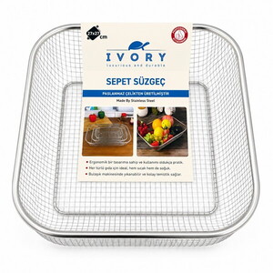 IVORY 27X27 CM KARE ÇELİK SEPET SÜZGEÇ #1