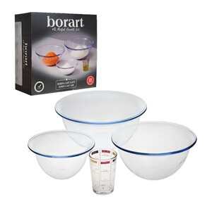 BORART ÖLÇÜ BARDAKLI YUVARLAK 3'LÜ KARIŞTIRMA TAKIMI #2