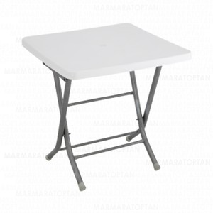SAĞLAM MANDELLA  METAL KATLANIR AYAK BEYAZ MASA 80cmx80cm