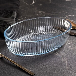  BORART BÜYÜK OPTİK DESENLİ OVAL TEPSİ