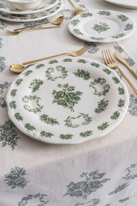  RUBİ PORSELEN FLOWERS GREEN 6'LI SERVİS TABAĞI