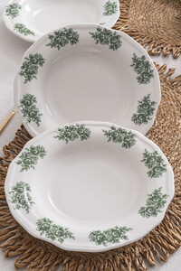 RUBİ PORSELEN FLOWERS GREEN 6'LI YEMEK TABAĞI